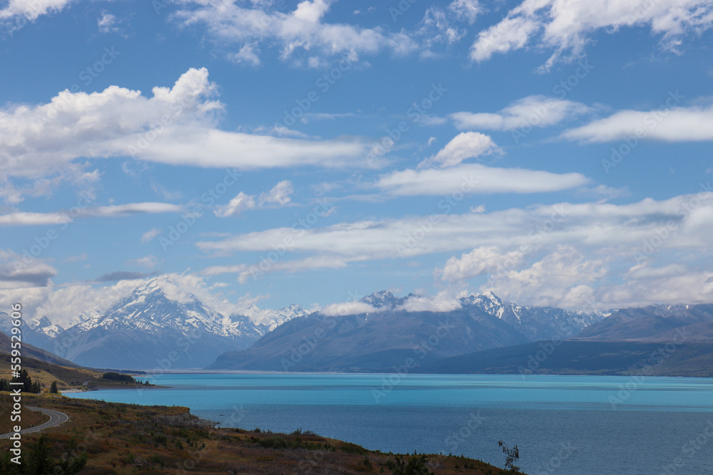 lake and mountains