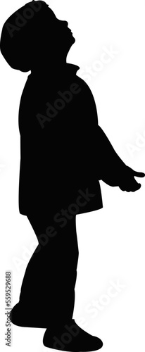 a boy body silhouette vector
