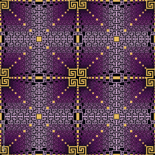 Trendy seamless pattern. Tribal ethnic greek style vector background. Modern ornaments. Half tone repeated surface backdrop. Bright beautiful design. Endless ornate texture. Greek meanders, mazes