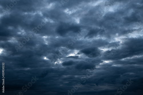 Dark storm clouds before thunderstorm