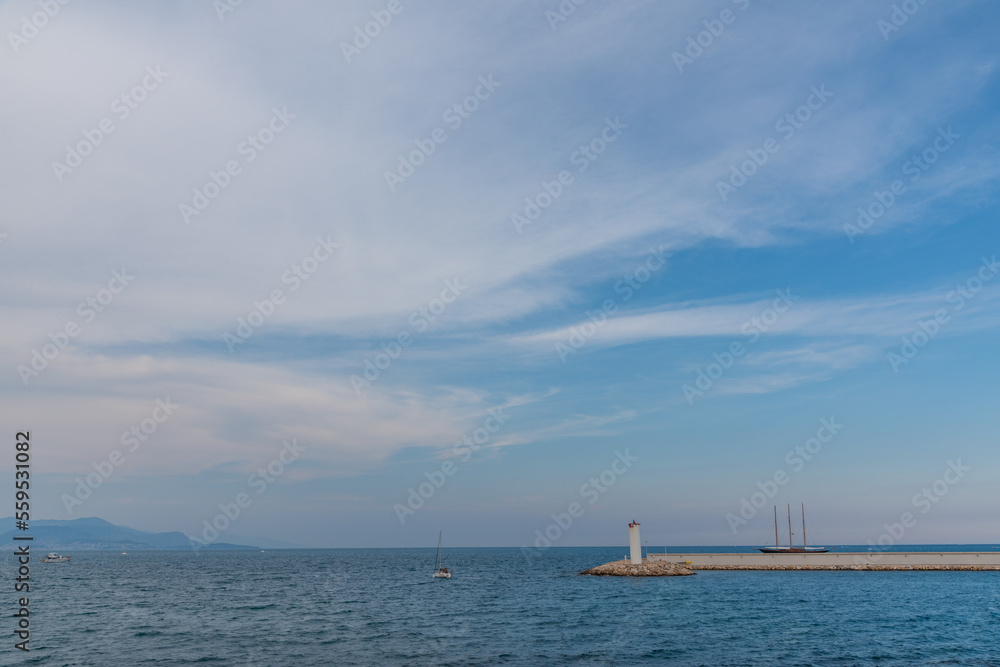 Summer vacation on the Mediterranean coast of the south of France in Antibes