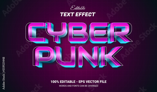 Cyberpunk text effect. 100% editable text effect. Colorful text effect