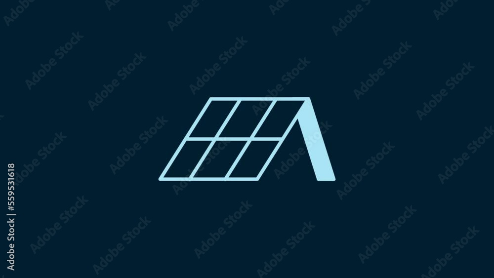 White Solar energy panel icon isolated on blue background. 4K Video motion graphic animation White Solar energy panel icon isolated on blue background. 4K Video motion graphic animation