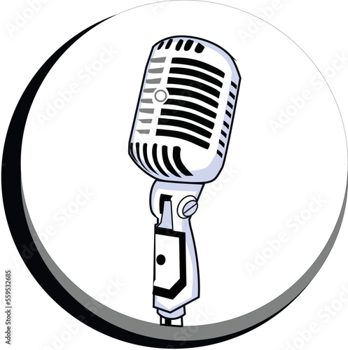 Silver Recording Iconic Mic or Stand up Comedy Mic Eps Format Vector
