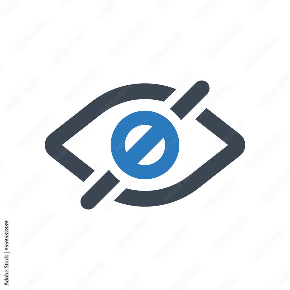 Hide icon - vector illustration . Disable, Eye, Hide, Invisible, Hidden, Off, View, Visibility, line, outline, icons . Hide icon - vector illustration . Disable, Eye, Hide, Invisible, Hidden, Off, View, Visibility, line, outline, icons .