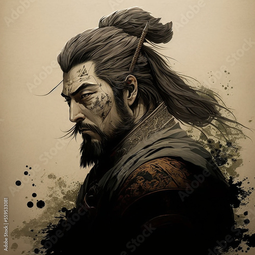 Miyamoto Musashi - Miyamoto Musashi, also known as Shinmen Takezō, Miyamoto. Was a Japanese swordsman, philosopher, strategist, writer and rōnin. Created with Generative AI technology.