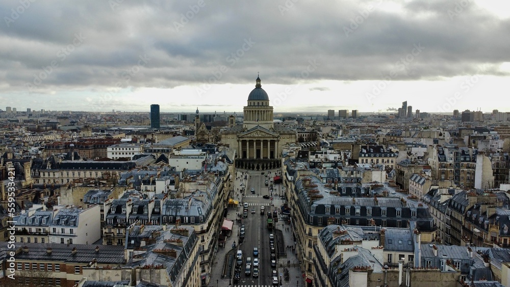 Drone photo Panthéon Paris France europe