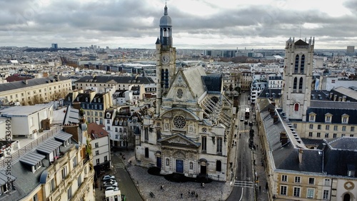 Drone photo Eglise Saint Etienne du Mont Paris France europe