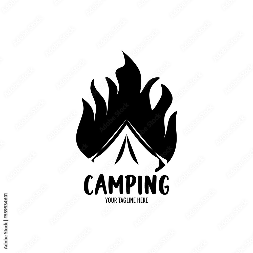 Camping and outdoor adventure retro logo. Coat of arms for scouts. Color and black and white vector for Hiking. Camping and outdoor adventure retro logo. Coat of arms for scouts. Color and black and white vector for Hiking.