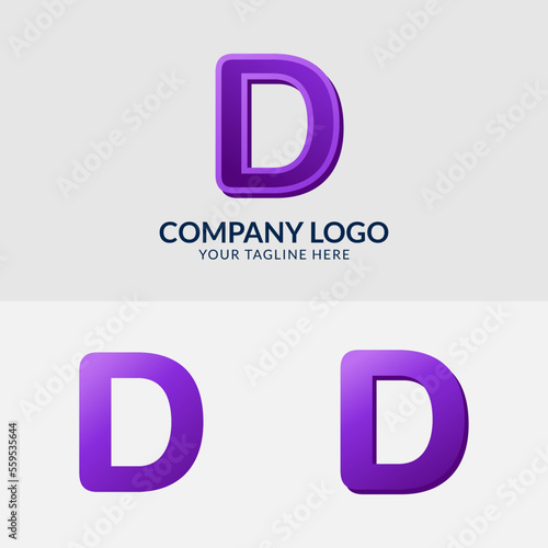 Creative D Letter logo design for corporate identity.