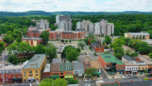 Aerial of Dundas, Ontario, Canada on a summer day photo