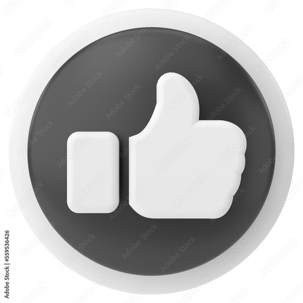 Like icon. like button. 3D illustration. Like icon. like button. 3D illustration.