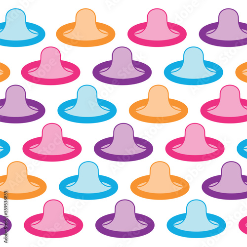 Motif avec des préservatifs masculins en latex de pleins de couleurs différentes