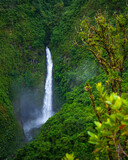 panorama of san fernando waterfall in costa rica; huge waterfall in the middle of tropical rainforest; highest waterfall in costa rica