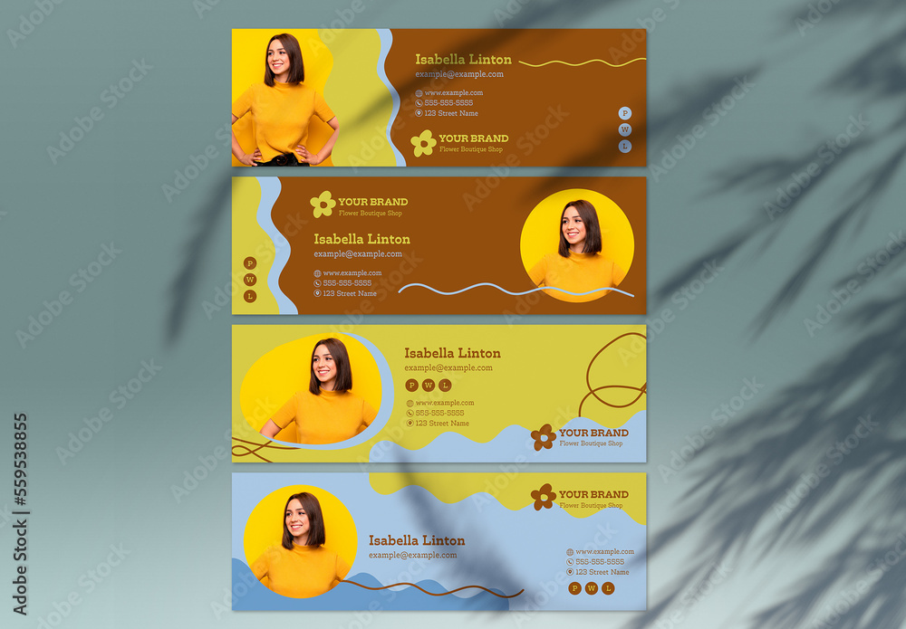 set-creative-email-signatures-layout-stock-template-adobe-stock