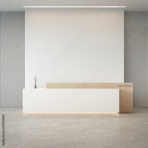 Luxury modern reception desk - 3D rendering