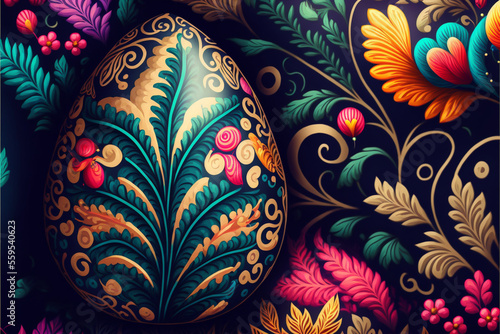 Easter eggs, Easter theme. Colorful easter background. 