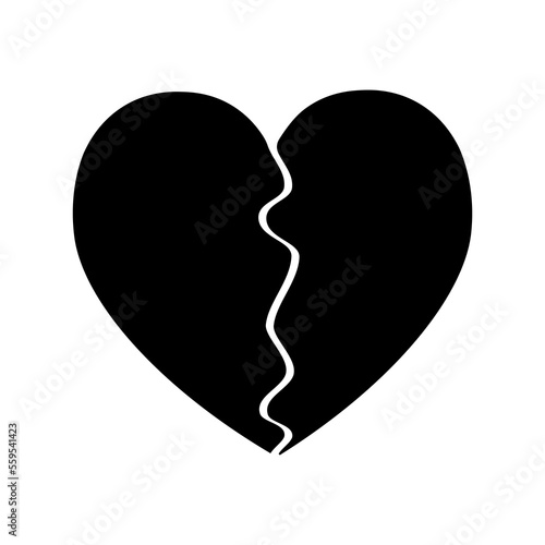 Broken heart silhouette on white background © Bela Art