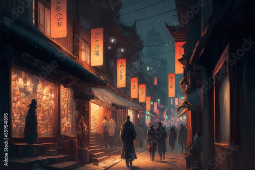 asian night in the street