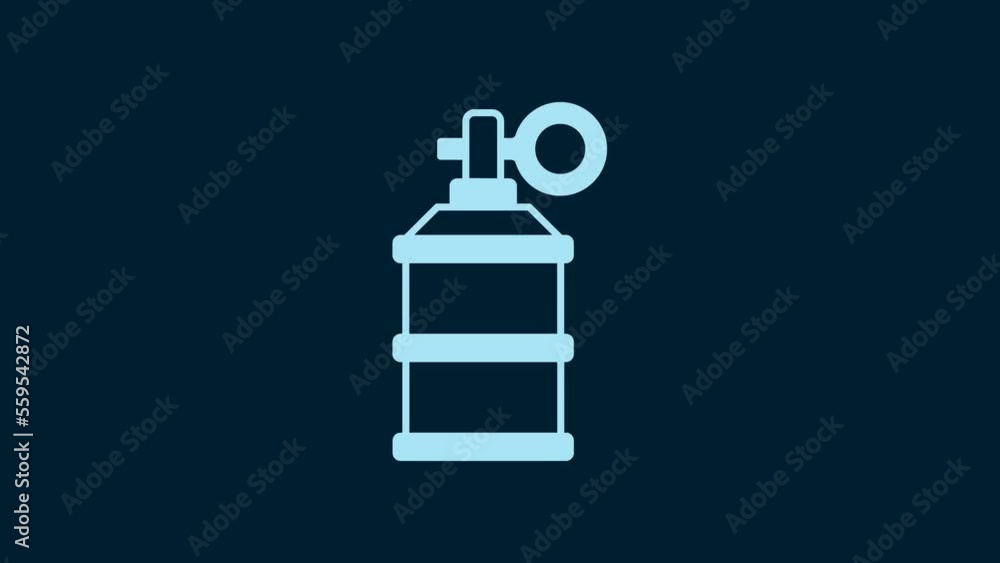 White Hand smoke grenade icon isolated on blue background. Bomb explosion. 4K Video motion graphic animation White Hand smoke grenade icon isolated on blue background. Bomb explosion. 4K Video motion graphic animation