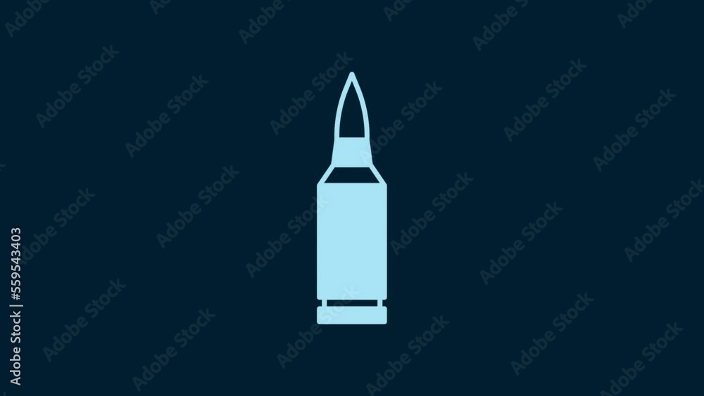 White Bullet icon isolated on blue background. 4K Video motion graphic animation White Bullet icon isolated on blue background. 4K Video motion graphic animation