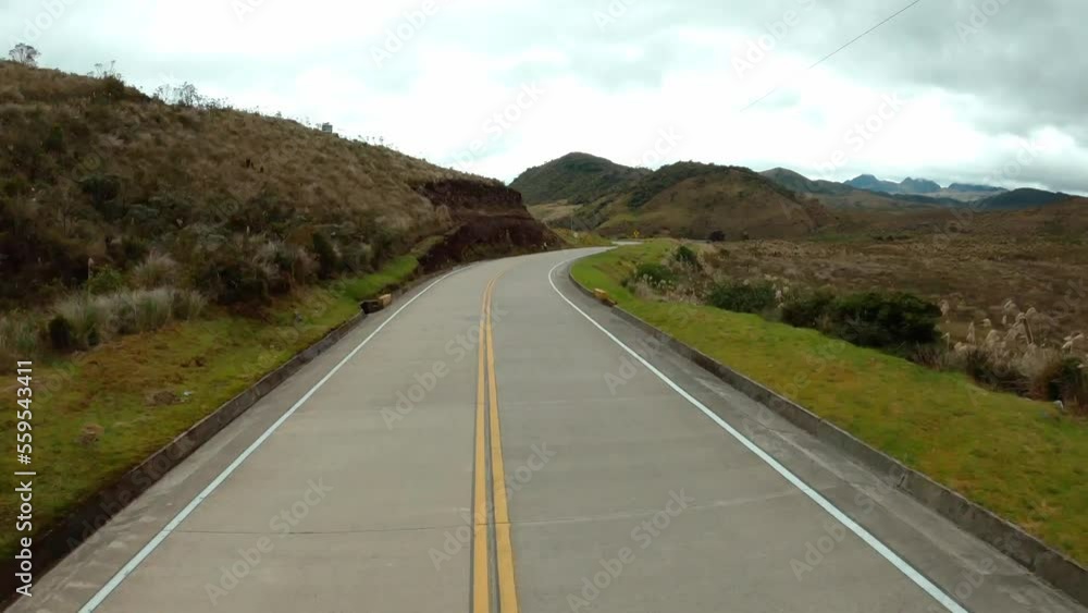 ride on the road in the mountainous nature of Colombia. timelapse ride on the road in the mountainous nature of Colombia. timelapse