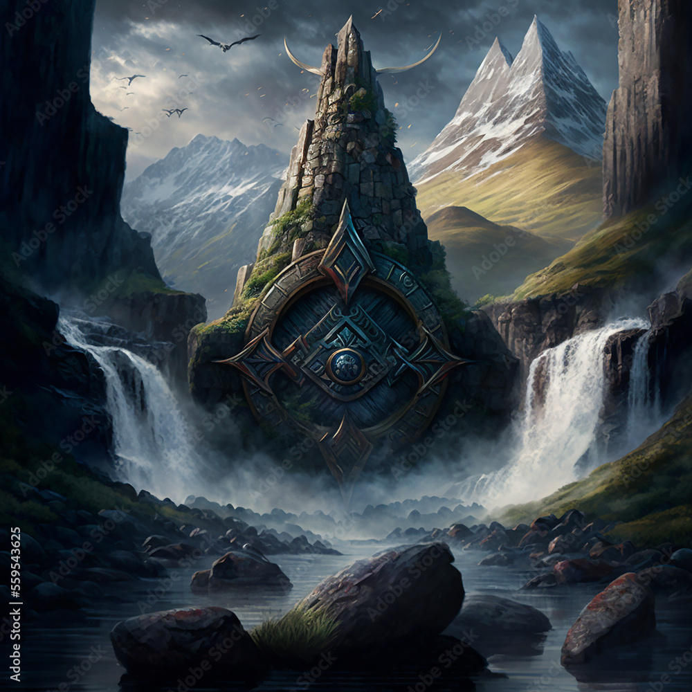 Photo Art Print Asgard is the land of the gods in Norse mythology Photo Art Print Asgard is the land of the gods in Norse mythology