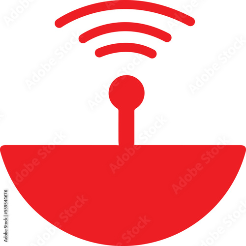 Satellite dish icon over white background. Broadcasting pictogram vector illustration photo