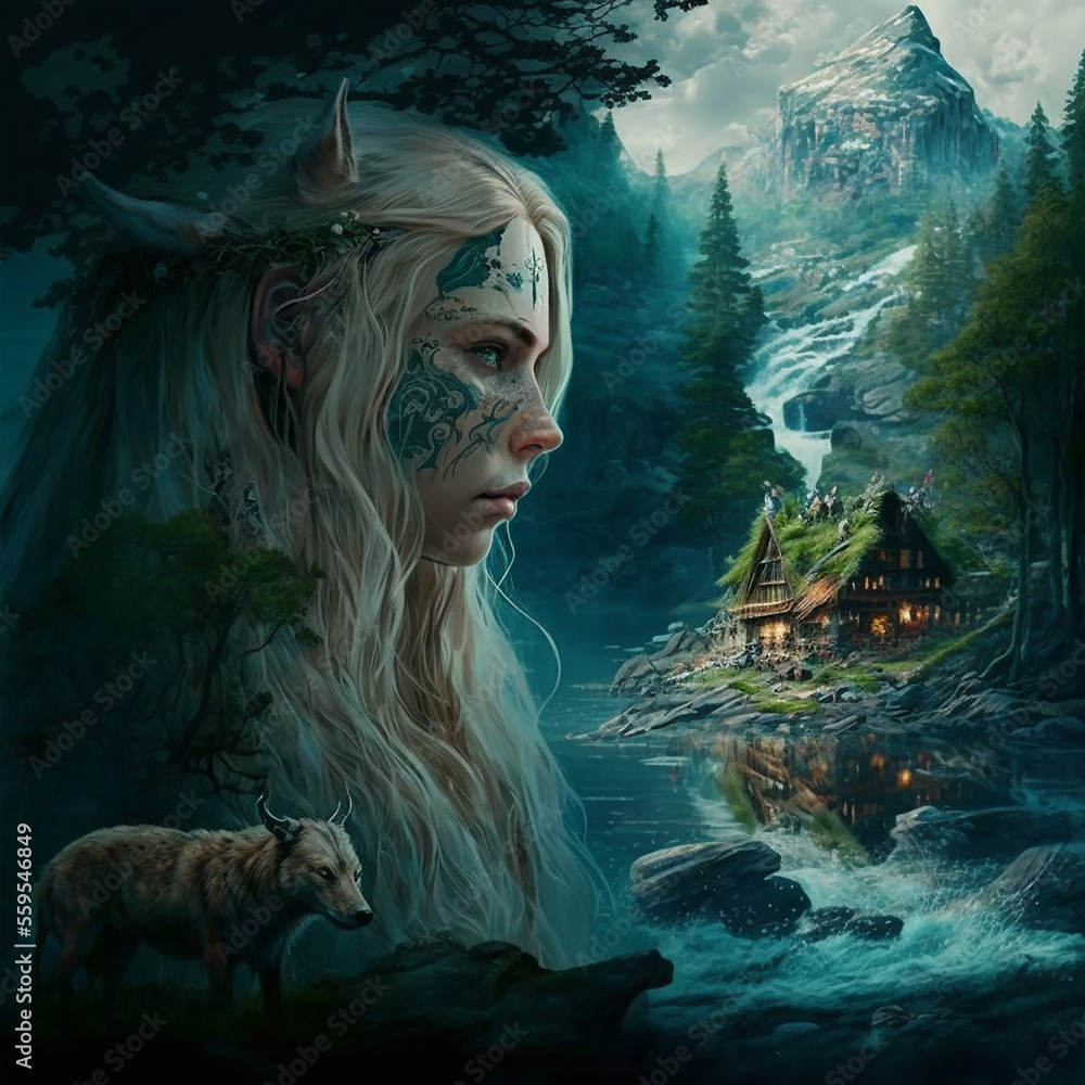 An elf princess. Alfheim is the land of the elves in Norse mythology
