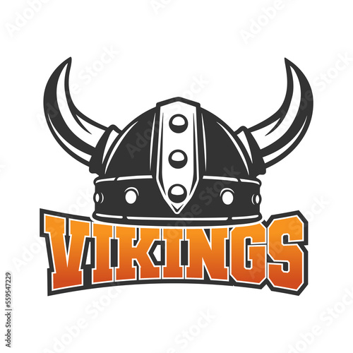 Vikings Sport Mascot Illustration Clip Art Design Shape. School Spirit Logo Silhouette Icon Vector.