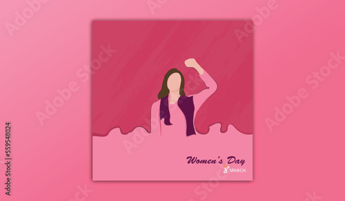 happy international women's day. vector banner design