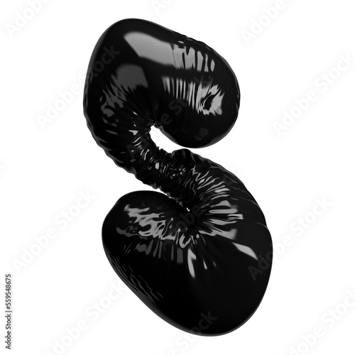 Obraz na plátně Realistic inflated font 3D render - letter S