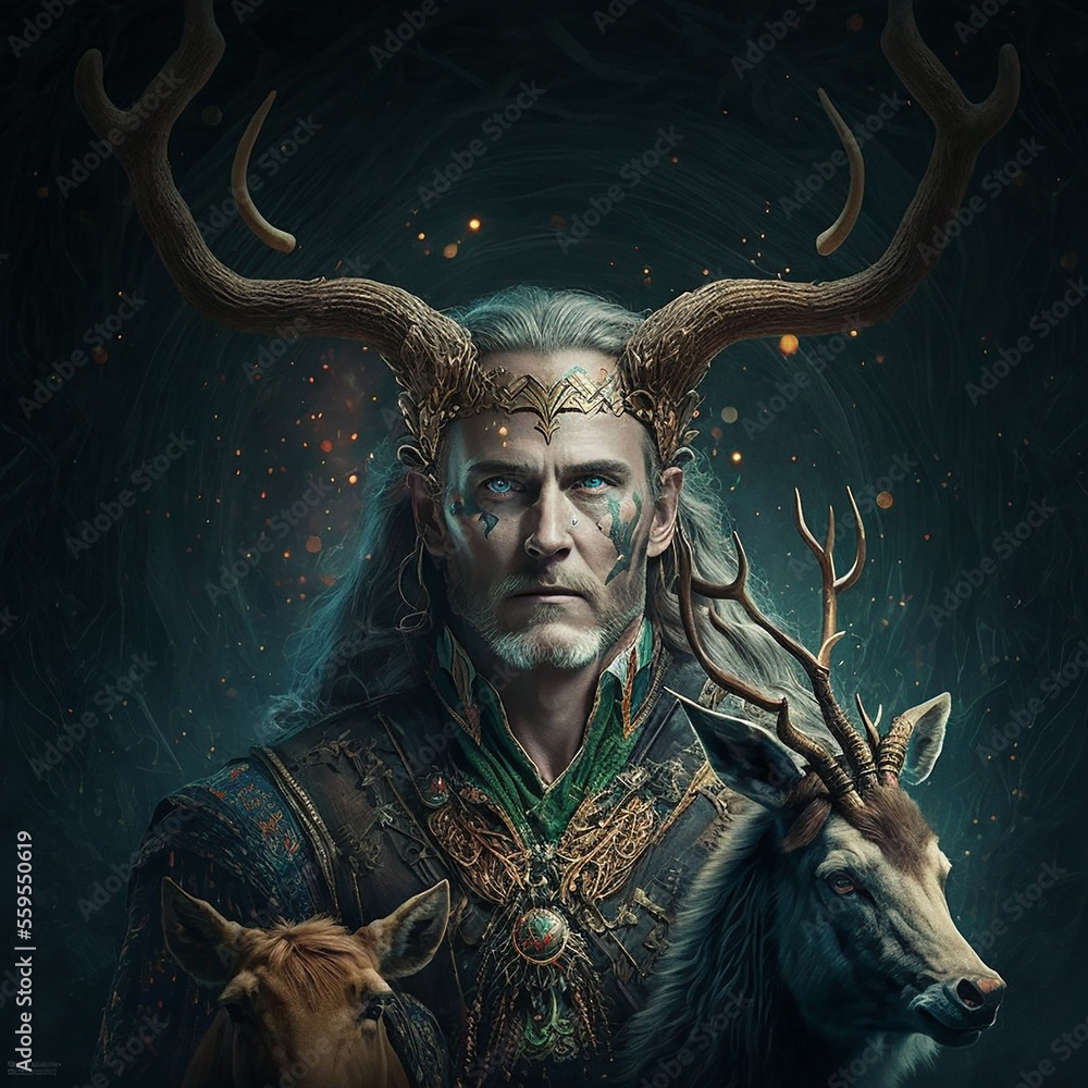 Norse mythology god loki. Created with Generative AI technology. - obrazy, fototapety, plakaty 