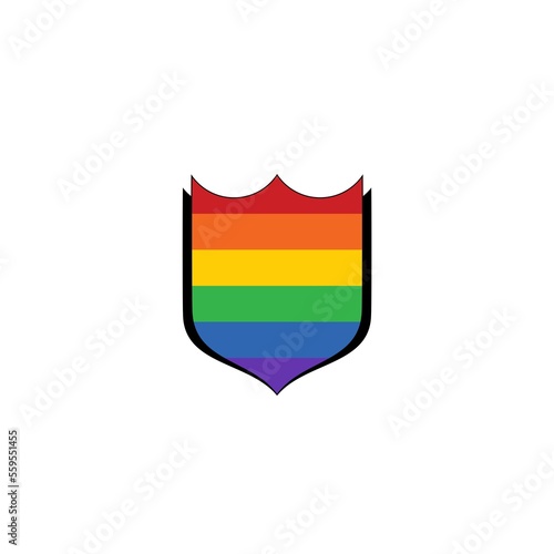 Free Download Gay protection sign, shield in LGBT flag colors isolated on white background - GFXLoad