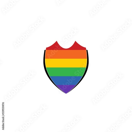 Free Download Gay protection sign, shield in LGBT flag colors isolated on white background - GFXLoad