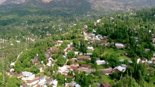 Aerial view of Arslanbob village photo