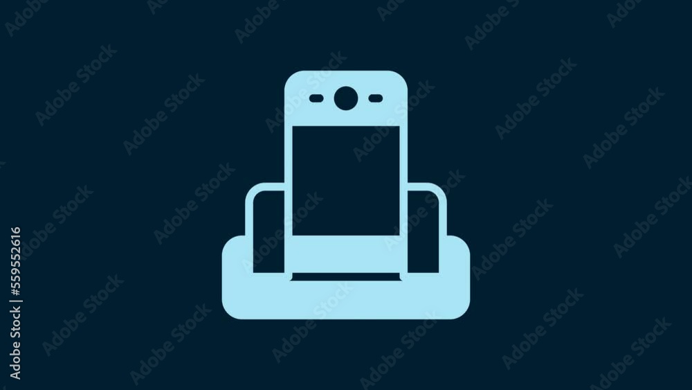 White Metal detector in airport icon isolated on blue background. Airport security guard on metal detector check point. 4K Video motion graphic animation White Metal detector in airport icon isolated on blue background. Airport security guard on metal detector check point. 4K Video motion graphic animation