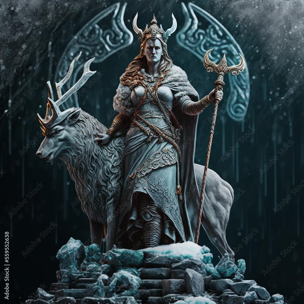 Norse mythology goddess Frigg. Created with Generative AI