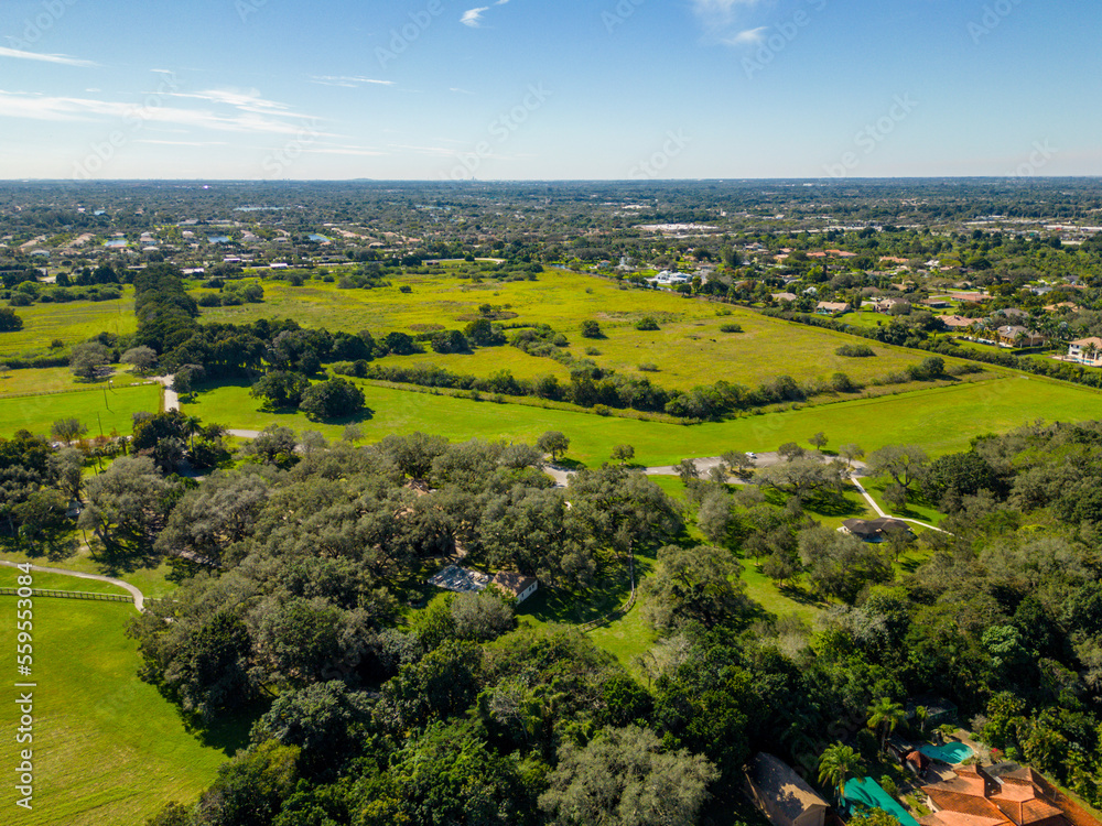 Aerial drone photo Davie Community Garden FL USA