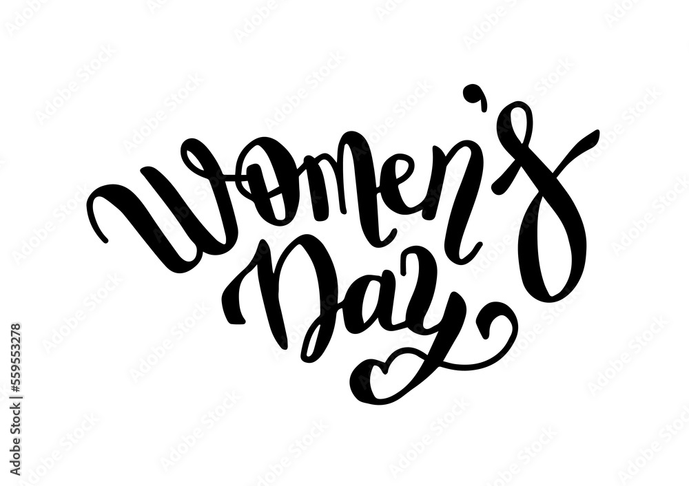 Women's day, gorgeous lettering written with elegant calligraphic font or script. Women's day, gorgeous lettering written with elegant calligraphic font or script.