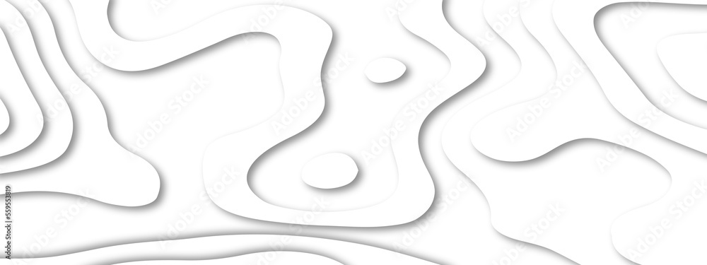 Abstract wavy white liens paper cut background with shadow. Topographic canyon geometric map relief texture. Abstract realistic Papercut decoration background. Abstract papercut wavy line background. Abstract wavy white liens paper cut background with shadow. Topographic canyon geometric map relief texture. Abstract realistic Papercut decoration background. Abstract papercut wavy line background.