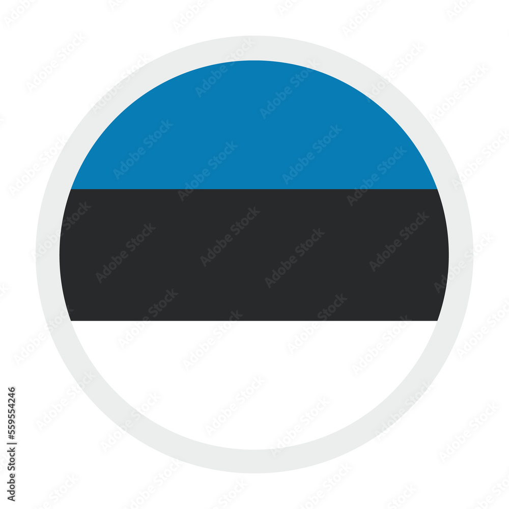 National flag of Estonia, round icon, PNG National flag of Estonia, round icon, PNG