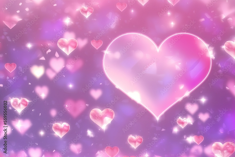 Colorful background with hearts. Digital illustration Colorful background with hearts. Digital illustration