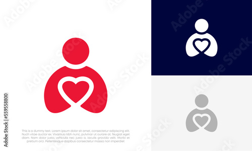 mother care simple logo design vector