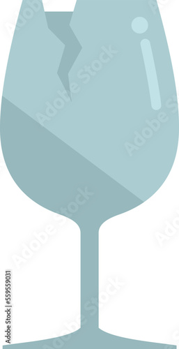 Crack glass icon flat vector. Waste garbage. Recycle bin isolated
