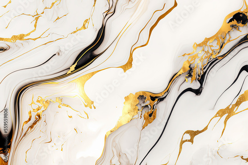 Abstract marble gold and white background. Wedding invitation backdrop.