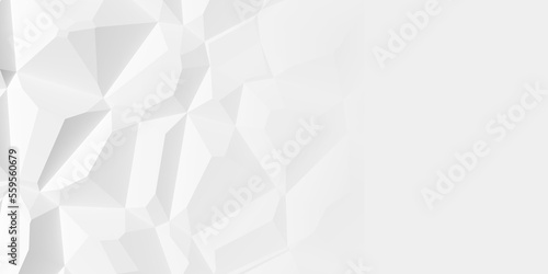 Random shifted white polygon geometrical prism structure pattern background wallpaper banner with copy space