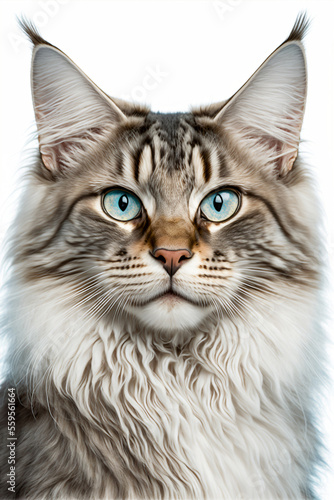 portrait of a maine coon cat. Designes using generative ai.