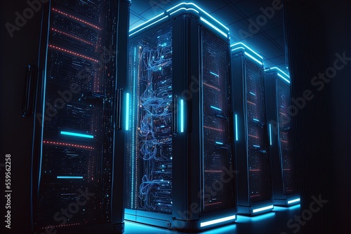 Abstract data center, serve...