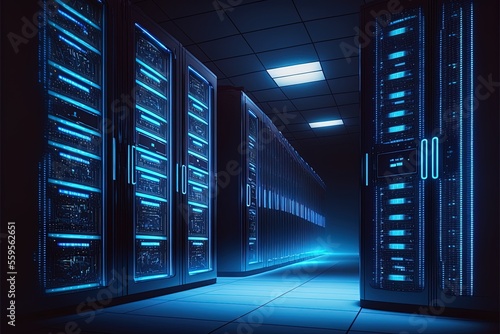 Abstract data center, serve...
